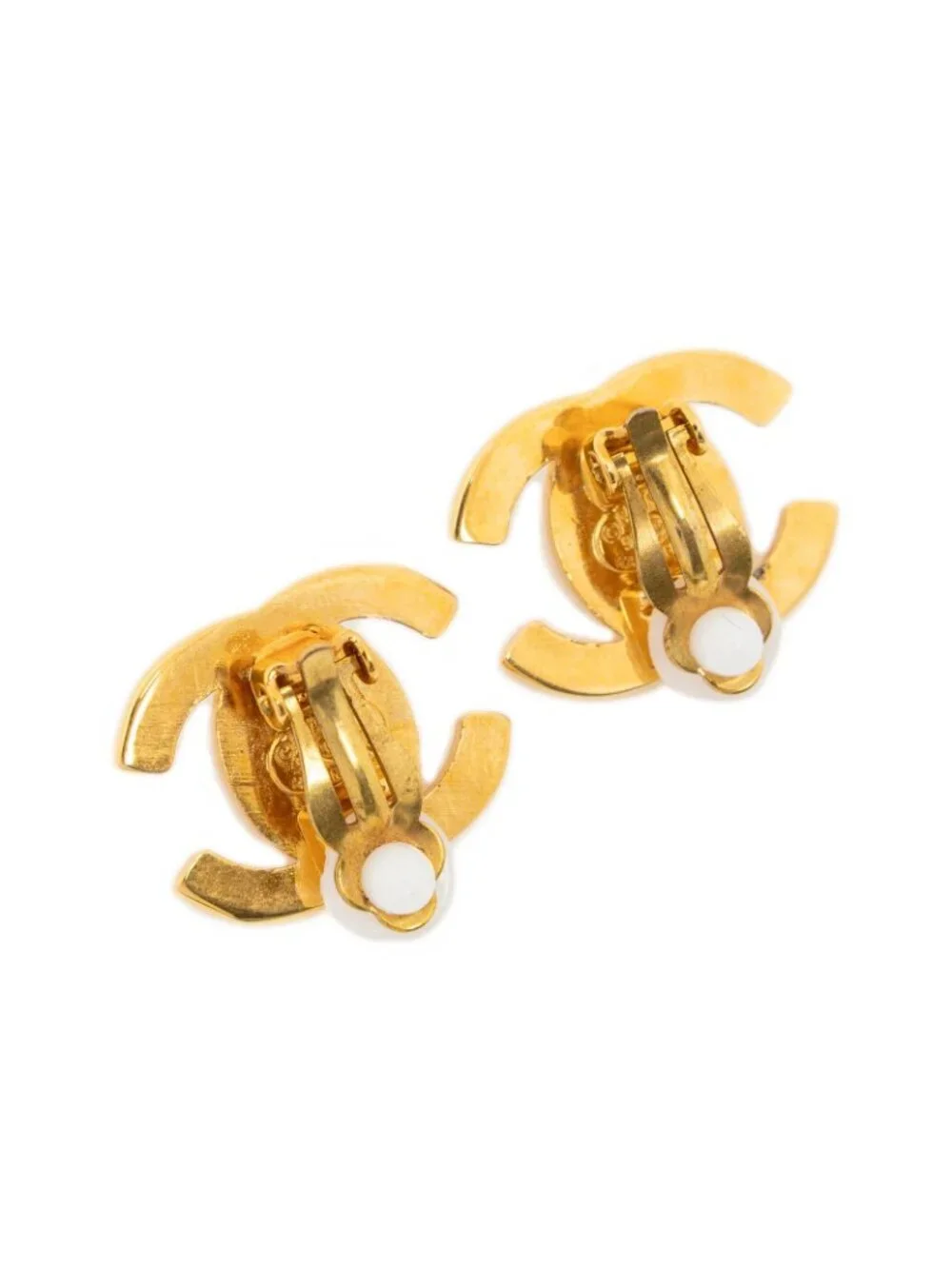 Chanel CC Turnlock Clip on Earrings Gold Plated